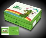 绿色儿童鞋盒包装设计（平面图）