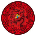 中式汉唐大红婚礼结婚logo挂