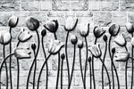 3D高清黑白简约花朵背景墙