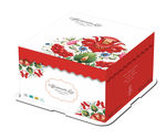 韩式花朵高档红色蛋糕盒展开图