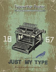 复古怀旧打字机海报