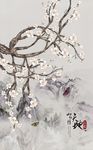 中式水墨山水工笔花鸟装饰画