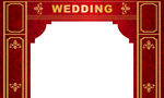 红色婚礼拱门
