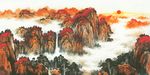 泰山日出巨幅高清山水国画