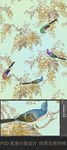 新中式手绘花鸟工笔背景墙装饰画