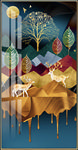 北欧抽象麋鹿晶瓷装饰画