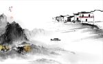 中式山水水墨画背景墙