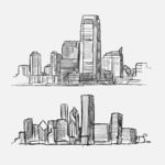 城市手绘 建筑速写 素描