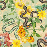 手绘花卉图案蛇图案素材