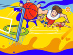 篮球主题矢量插画