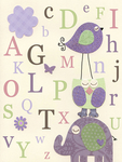 字母 小动物 卡通 字母装饰画