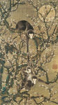 玄关古典梅花猴子印章背景墙