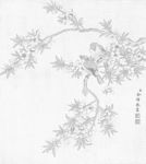 余稚花鳥圖冊白描底稿工筆畫桃花