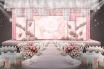 粉色大理石婚礼仪式区