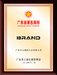 广东省著名商标荣誉证书
