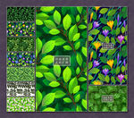 矢量绿植艺术底纹系列