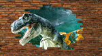 恐龙3D背景墙