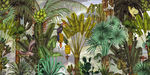 抽象森林热带雨林蕉叶椰树背景墙