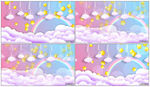 可爱卡通童话云朵彩虹 背景视频