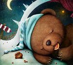 褐色小熊睡觉