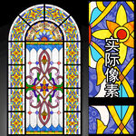 教堂玻璃窗花图案设计