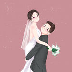 婚紗照插畫