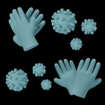 3D病毒 橡胶手套