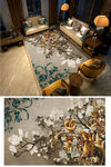 丝路花雨新中式花卉浮雕地毯