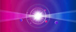 蓝紫色科幻爆炸射线发光球背景