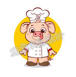 卡通小猪厨师全新造型