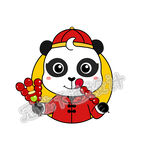 卡通熊猫糖葫芦头像版