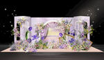 紫色莫奈油画婚礼法式花艺迎宾区