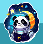 卡通宇航员熊猫