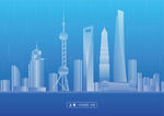 简约科技感点状线性上海城市地标