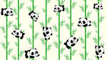 卡通熊猫儿童房背景墙