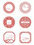 中式中国风花纹圆形方形古典边框