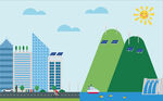 绿色低碳生活新能源环保插画