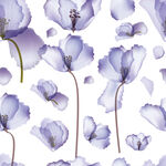 无缝平铺水彩紫色花卉背景图