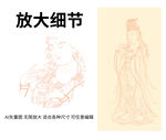 護佑納福觀音菩薩像精細線描