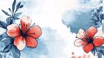 水彩風(fēng)扶桑花花卉背景圖