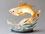 金色鯉魚擺件 靈動生輝