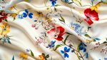 花卉印花絲綢面料特寫