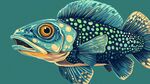 斑斕斑點魚的奇幻插畫