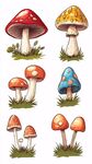 可愛多彩蘑菇插畫集合