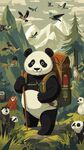 熊貓背包客的山林奇遇
