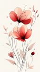 夢幻粉色花卉插畫