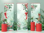 中式花卉屏風(fēng)裝飾場(chǎng)景