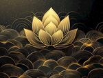 金色蓮花綻于波浪之上