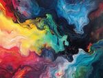 夢幻色彩抽象流體藝術畫