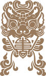 傳統(tǒng)中式獸面紋裝飾圖案饕餮紋